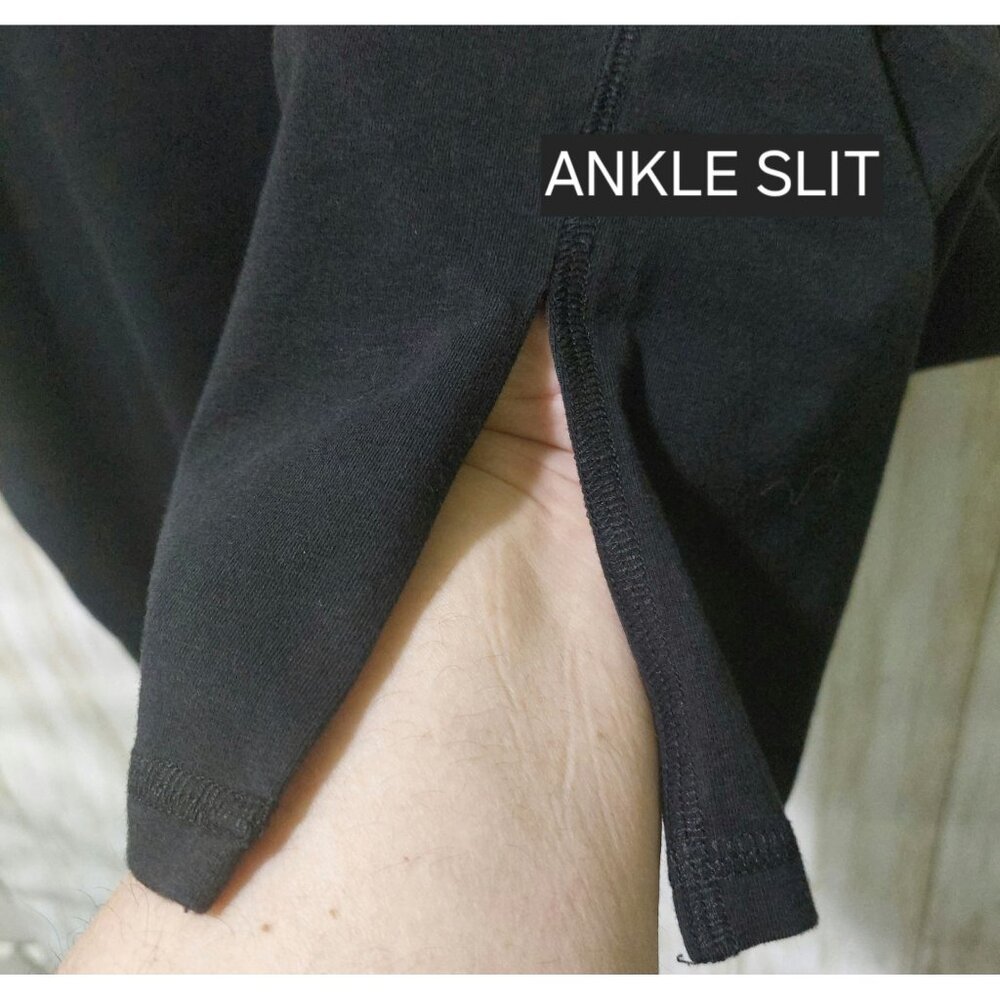 Eileen Fisher Women's Black Organic Cotton Ankle Slit Crop Pants Large - Picture 4 of 8
